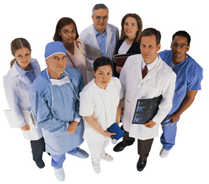group of doctors stock image