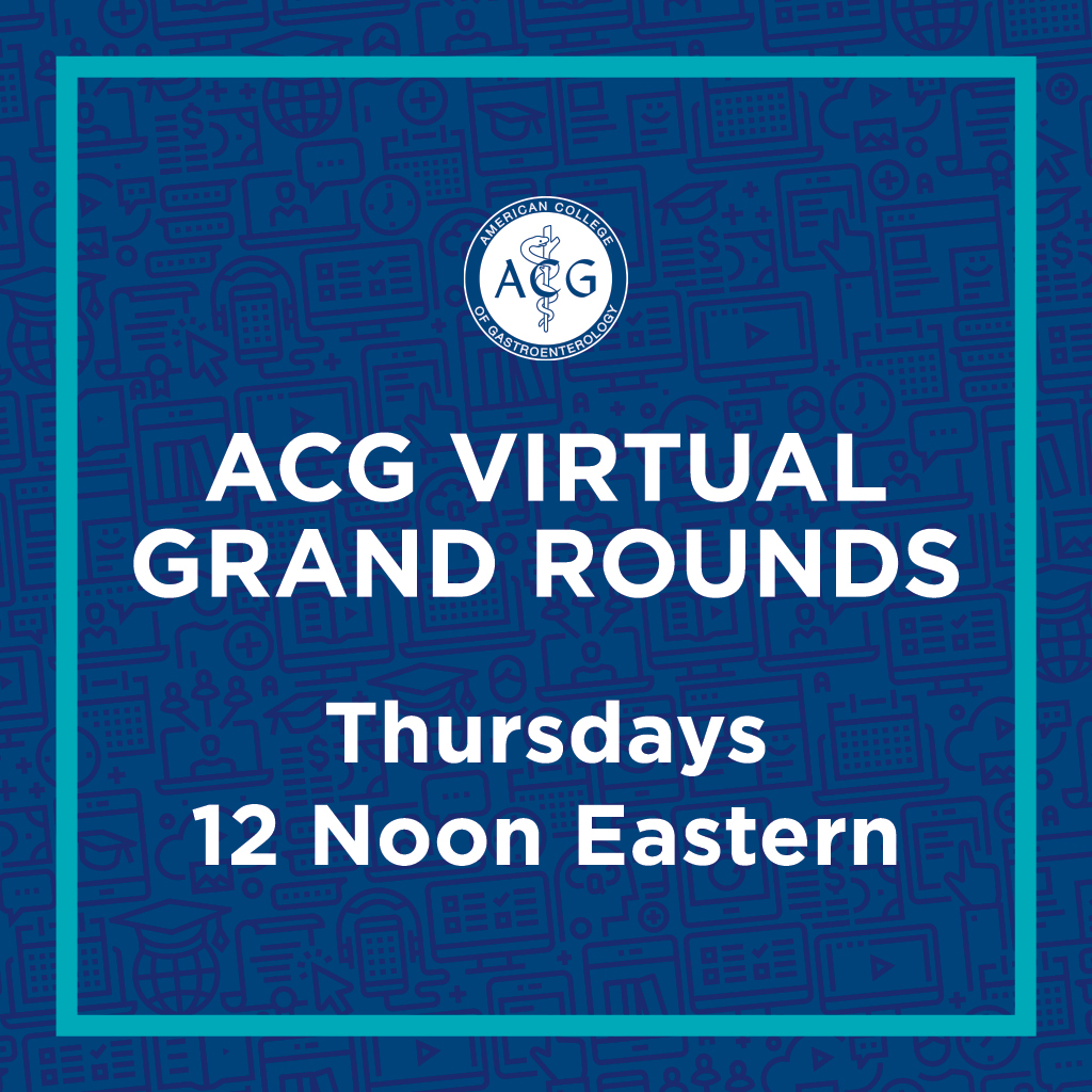 ACG Logo. ACG Virtual Grand Rounds Thursday 12 Noon Eastern