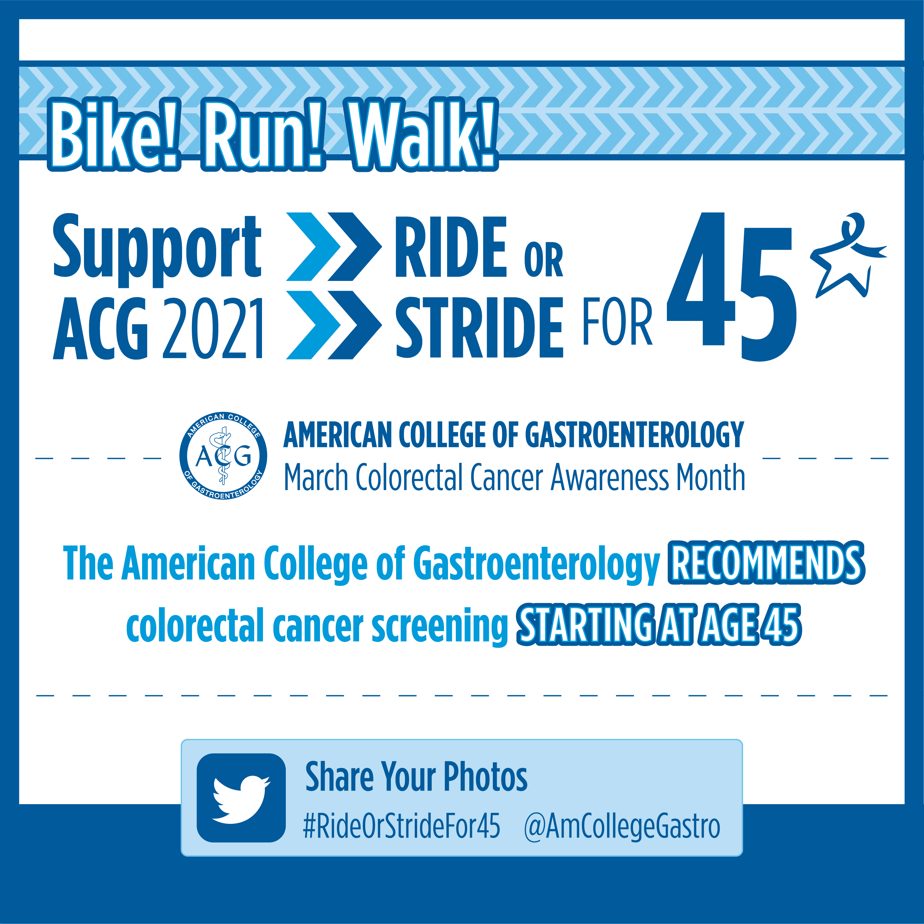 ACG "Ride or Stride for 45" in March 2021 American College of